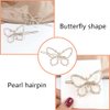 BAIWANLCH 2 Pcs Hair Clips Imitation Pearl Hair Barrettes Hollow Butterfly Hairpins for Women Girls Party Wedding Styling Decorations