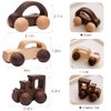 Wooden Rattle Toy Car Set 3PCS Baby Toy Skill Development Educational Toy Environmental Protection Toy Car