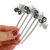 VOCOSTE Women Rhinestone Inlaid Flower Hair Comb Hairpin Hair Accessory Side Comb Clips Rhinestone Head Pieces Gray