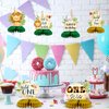 Safari Jungle Animal Honeycomb Centerpieces Wild One Baby Shower Decorations Jungle Safari Table Centerpieces Decorations One Birthday Party Supplies Sign, 9 Pcs