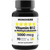 MONOHERB Vitamin B12 Methylcobalamin 5000 mcg - 90 Vegetarian Capsules - B12 Methyl