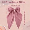 Olbye Hair Bows for Women Silky Satin Hair Ribbon Long Tail Bow Hair Clips Big Coquette Bows Black Hair Bow White Hair Ribbons Bows Hair Accessories for Women and Girls 4Pcs (Hair Bows A)