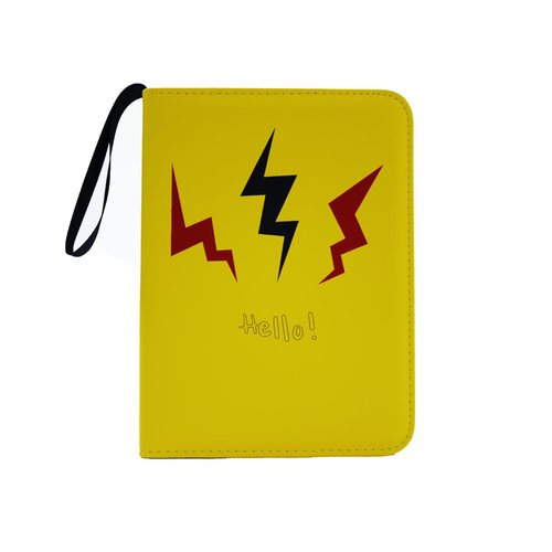 Binder for Pokemon Card Binder of 400 Card Collection/4 Pocket Card Binder/Trading Card Binder/Card Album with Zipper, 50 Sheets, Yellow