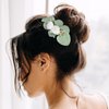 FIDDY898 Wedding Bridal Comb Camellia Hair Comb Ranunculus Green leaf Floral Clip Headpiece Head-comb
