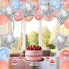 MEETINGU Silver Star Balloons 18 Inch Star Balloons Foil 10PCS Foil Star Balloons Mylar Balloons Silver Star Foil Balloons Party Decorations for Birthday Party Anniversary Wedding Baby Shower Supplies