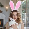 SUMERSHA 2Pcs Easter Bunny Ears Headband Rabbit Ear Headband Easter Cosplay Hairbands Halloween Party Costume Accessories (White, Gray)