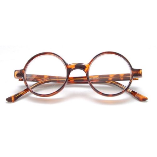 The Cambridge Iris Style Round Reading Glasses, Totally Round +2.00 Brown Tortoise (Carrying Case Included)