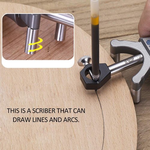 VISLONE Wheel Marking Gauge, Wood Scribe Tool Woodworking Tool Set 180 MM Sliding Mark Scraper Adjustable Precision Linear Arc Dual-purpose Scriber Parallel Line Drawing Tool