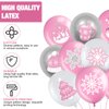 Censen 45 Pieces Snowflake Balloons, Winter Theme Balloons Set, Winter Onederland Balloons, 1st Birthday Balloons for Christmas Baby Shower Birthday Wedding Party Decorations (Pink, Silver, White)