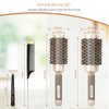 AIMIKE Hair Brush Set, Nano Thermal Ceramic & Ionic Tech Round Barrel Brush with Boar Bristles for Blow Drying, Enhance Texture for Styling, Curling and Shine, Includes 1 Tail Comb + 4 Hair Clips