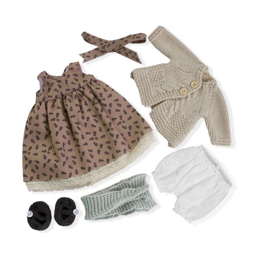 BlissfulPixie Handmade Waldorf Doll Clothes 12 inch Clothing Set with Pretty Box Girl Christmas Birthday Gift-Juu's Clothes Accessories