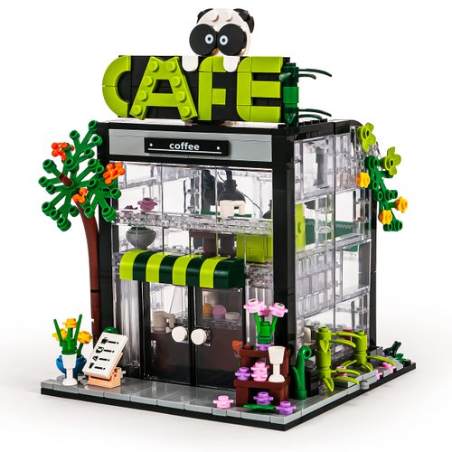 SEMKY City Series Coffee House Building Blocks Set with LED Lights, (589Pieces) Creative House Model Gifts for Kid and Adult