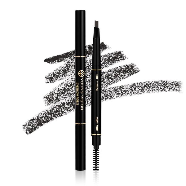 Eyebrow pencil eyebrow Eyebrow Retractable Definer Pencil, eyebrow stylist shape and fill eyebrow pencil, professional eye makeup (02 Grey)