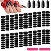 20 Sheets 280 Pieces Black Nail Wraps Self Adhesive Full Cover Nail Decals Art Nail Polish Stickers Halloween False Nail Decals Manicure Stickers with 2 Pcs Nail Files for Girls Women(Cool Style)