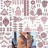 PPVWEY 10 Sheets Henna Tattoos Temporary Stickers 10Pcs Brown Tattoo Templates Women Body Art Stickers for Wedding Party(10pcs Brown)