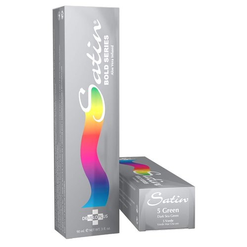 Satin | Bold Dark Sea Green | Complete Hair Dye | Permanent and Semi-Permanent | Long Lasting | Vegan and Cruelty-Free