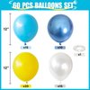 Yellow Blue Balloon, 60 PCS 12 Inch Sponge Theme Balloons Metallic Blue Yellow White Balloons for Kids Cartoon Sponge Party Baby Shower Birthday Party Supplies Sponge Party Decorations