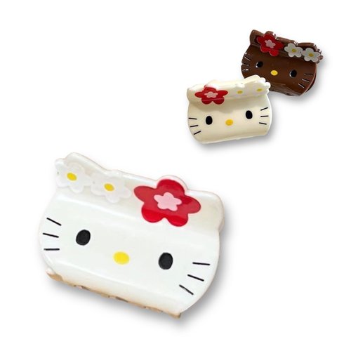 Anime hair claw anime hair clip kitty hair claw cat hair claw Japanese hair claw (HawaiiWhite)