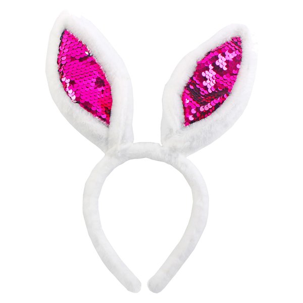 Susunaya Bunny Ears Headbands - Plush Rabbit Headband for Women, Kids, and Adults Party Supplies (Rose)