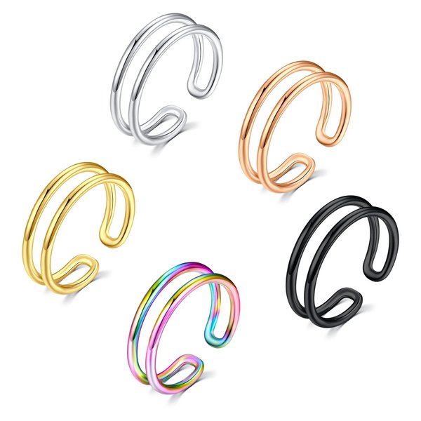 LAURITAMI Fake Nose Ring Hoop Fake Nose Rings for Women Stainless Steel Fake Nose Ring Piercing Fake Nose Piercing