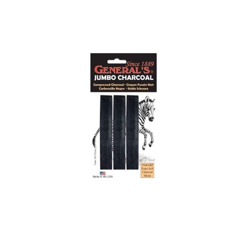General Pencil's Jumbo Compressed Charcoal 6B Stick (966ABP)