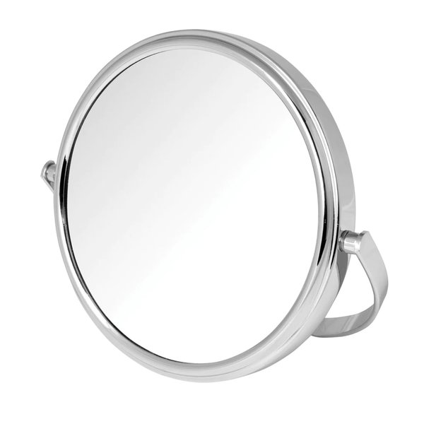 Model's Choice Two-Sided Tabletop Makeup Mirror - Makeup Mirror with 5X Magnification & Swivel Design - Portable 5.5-Inch Diameter Mirror in Chrome Finish - Model MC109C