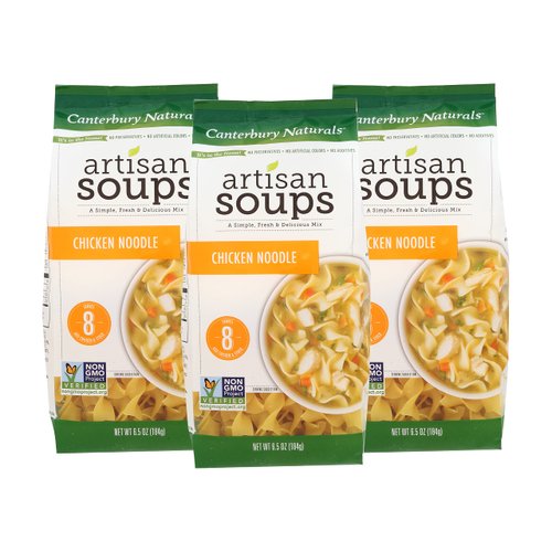 Canterbury Naturals Artisan Soup Mix, Chicken Noodle Soup Mix, Non-GMO, Makes 8 Servings, 6.5-Ounce Bag (Pack of 3)