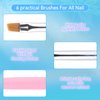 6Pcs Nail Art Brush Set, Gel Polish Acrylic Nails Painting Brush Dotting Pen Liner Brushes Double-Ended Fingernail Design Tools Kit Manicure Drawing Cleaning Home DIY Salon Gifts(Multicolor-1)