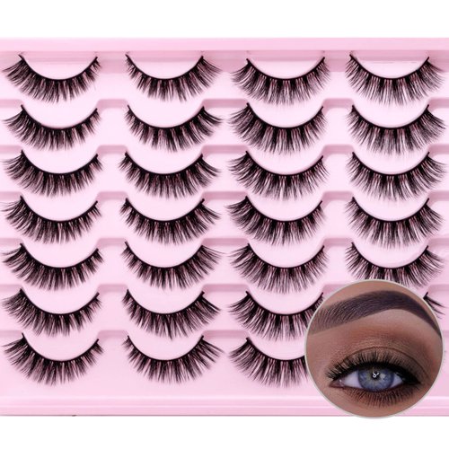 SQYlashes False Eyelashes Natural Wispy Cat Eye Lashes Short- Mixed 2 Styles, 14 Pairs, MG05