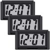 Frienda Mini Digital Clock Small Magnetic Clock Car Dashboard Clock Stick on Clock Self Adhesive Bracket Digital Clock Battery Operated(Black, 3 Pieces)
