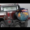 Coconut Beach Sunset Hammock Spare Tire Cover Waterproof UV Sun Wheel Covers Fit for Trailer, RV, SUV 15 Inch