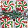 96 Pcs Christmas Peppermint Candy Party Plates Napkins Tableware Set Candy Mint Party Supplies Disposable Dinnerware Red and Green Striped Peppermint Decoration Favors for Holiday Xmas, 24 Guests