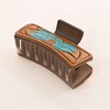 Merbaa Western Cowgirl Stuff Women's Leather Prairie Sunrise Claw clip 3.5" Rectangle Jaw Cowhide Hand Tooled Leather Patch Clips for Thick, Long, Short, Curly Hair Cowboy Fashion Claw Clip