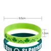 CCINEE St. Patrick's Day Rubber Wristbands Green Shamrock Silicone Cut Out Bracelets Pack for Irish Party Favors and Decoration 36 Pieces/4 Styles