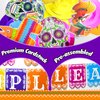 Feliz Cumpleanos Banner, Pre-Strung Happy Birthday Banner, Cinco de Mayo Banner Papel Picado, Mexican Theme Birthday Party Decorations, Fiesta Birthday Hanging Swirl Decorations