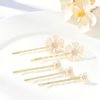 Bartosi Flower Hair Clips Floral Hair Pin Rhinestone Bridal Decorative Bobby Pins Wedding Hair Accessories for Women and Girls (Pack of 5)
