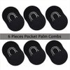 Pocket Scalp Massager Brush for Men's Short Hair - Portable Soft Palm Hair Brush and Shampoo Combs, Set of 6, Black