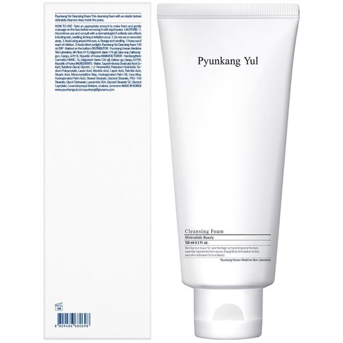 PYUNKANG YUL Cleansing Foam - Korean Facial Wash for All Skin Types - Zero-irritation Face Washer extracted from Coconut - Moisturized Skin & Creating Moisture Barrier after Cleansing - 5.1 Fl. Oz