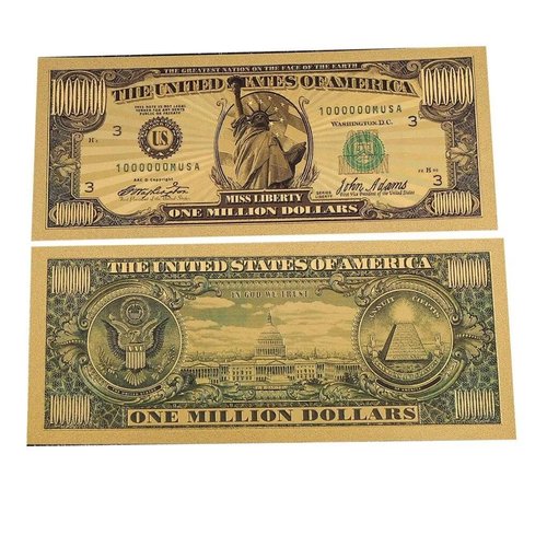 10Pcs One Million Dollar Bills, Colored Bill Collectible Banknotes for Decor, with Amazing Detailing