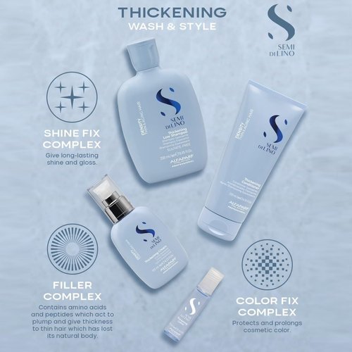 Alfaparf Milano Semi Di Lino Density Conditioner - Sulfate-Free Detangling Conditioner - Moisturizing Conditioner for Thin Hair with Filler Complex - Provides Softness & Added Volume