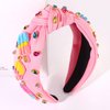 boderier Ice Cream Popsicle Headband Beaded Rainbow Popsicle Knotted Headband for Women Jeweled Crystal Embellished Headband Summer Party Birthday Girls Headband Accessories Gifts