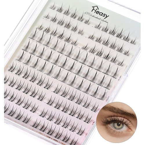 Heasy Manhua Lash Clusters, Anime Lash Clusters 3 Styles 120pc Manga Lash Clusters with Thin Clear Band 9-12mm Lash Clusters with Spiky DIY at Home, Black