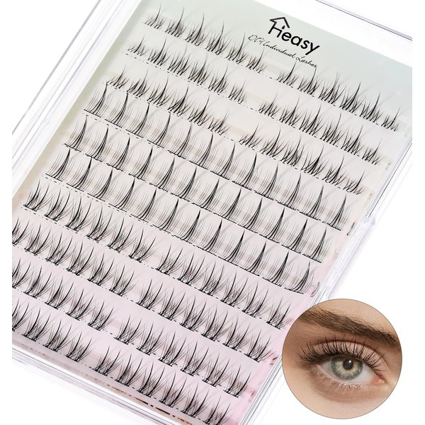 Heasy Manhua Lash Clusters, Anime Lash Clusters 3 Styles 120pc Manga Lash Clusters with Thin Clear Band 9-12mm Lash Clusters with Spiky DIY at Home, Black