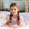SAWINDA 20PCS Red Mini Hair Bows Gingham Craft Small Bows for Hair Silk Ribbon Hair Bow Clips Cute Bowknot Hair Ribbon Barrettes Hair Clips Accessories for Teens Girls