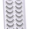 outopen 10 Pairs Clear Band Manga Lashes Natural Look 12MM Anime Lashes Spiky Japanese Korean Asian False Eyelashes Look Like Individual Clusters (T12|10-15MM)