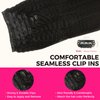 Lashey Hair Extensions Clip in Hair Extensions 100% Real Human Hair Kinky Straight Invisi Edge Seamless Clip in Hair Extensions 110g Natural Black 16 Inch Human Hair for Black Women