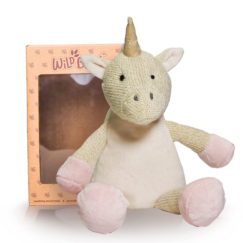 WILD BABY Unicorn Stuffed Animals, Warmie for Kids, 12 Inch, Microwavable, Heatable Clay Beads, Squishmallow Plush Pal with Dried Lavender Aromatherapy, Soft & Cuddly
