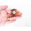 Generic Smaller brown hair claw clip for fine, thin hair with crystals