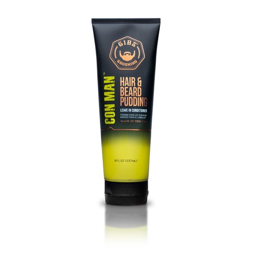 GIBS Con Man Hair and Beard Pudding, Leave In Conditioner, Curl Definer, Moisturizing, 8 oz tube