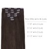 WENNALIFE Clip in Hair Extensions, 16 Inch 120g 7pcs Light Dark Brown Hair Extensions Clip in Human Hair Remy Clip in Hair Extensions Real Human Hair Double Weft